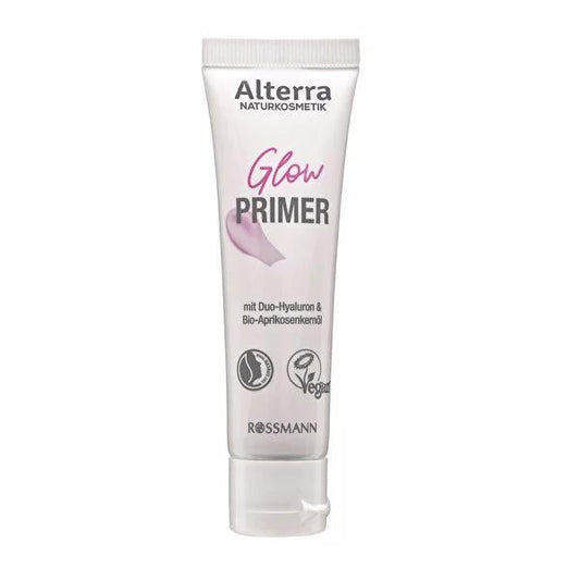 Alterra Vegan Primer Glow with Hyaluronic Acid & Organic Apricot Kernel Oil - Microplastic-Free Makeup Preparation for Smoother Skin