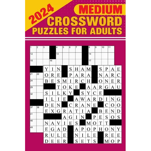 2024 Medium Crossword Puzzles for Adults: Large Print Puzzles for Adults with Solutions, Test Your Brain Power - Paperback