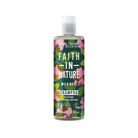 Faith In Nature Wild Rose Repairing Shampoo for Normal to Dry Hair - Nourishing, Natural Hair Care