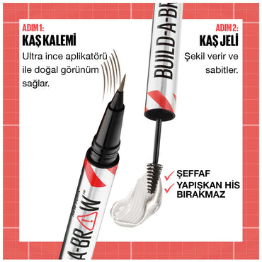 Maybelline New York Build a Brow 2-in-1 Eyebrow Pencil & Gel - Long Lasting, Easy 2-Step Eyebrow Makeup Solution