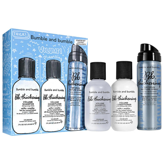 Bumble and bumble Mini Thickening + Volumizing Hair Set - Travel-Size Hair Care for Fine/Medium Hair, Cruelty-Free, Chemical-Free, Hydrating & Volumizing