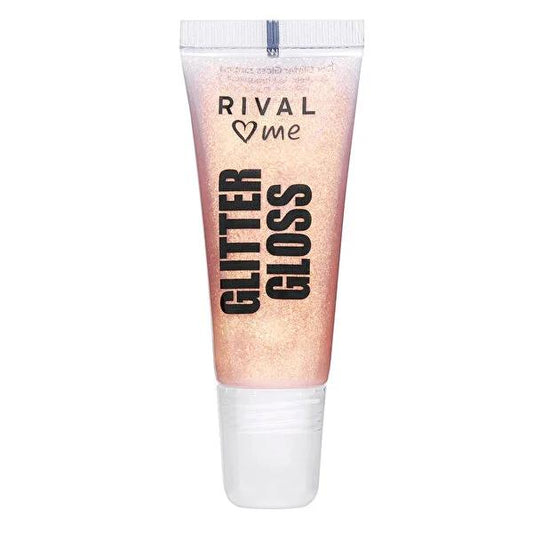 Rival Loves Me Vegan Glitter Lip Gloss No.01 - Moisturizing, Cruelty-Free Cosmetics for Shiny Lips