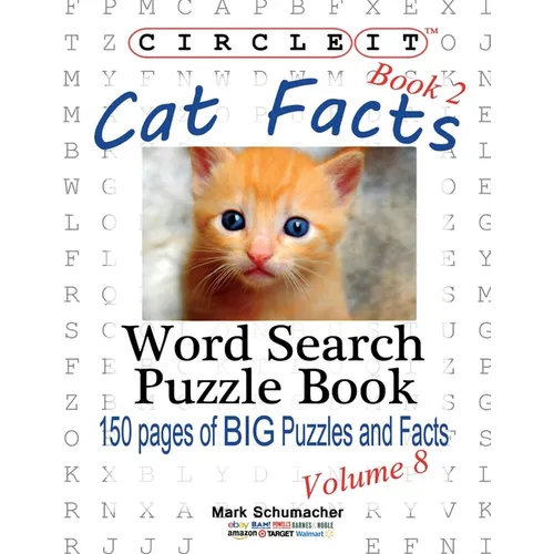 Circle It, Cat Facts, Book 2, Word Search, Puzzle Book - Paperback