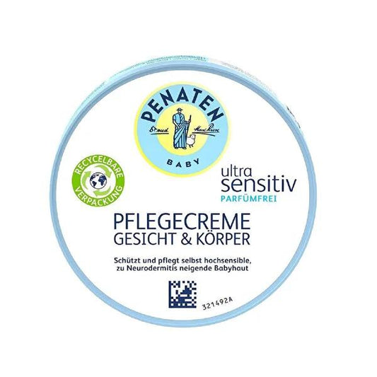 Penaten Baby Care Cream Ultra Sensitive Skin 3.38 fl oz - Fragrance-Free, Dermatologically Tested