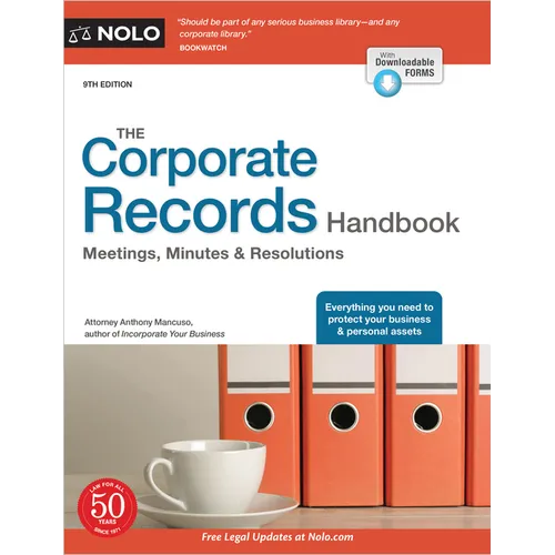 The Corporate Records Handbook: Meetings, Minutes & Resolutions - Paperback