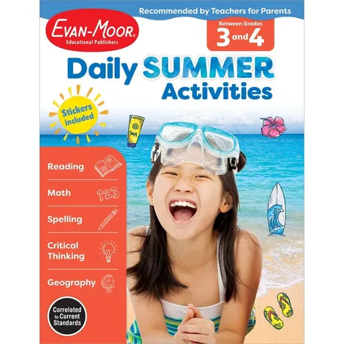 Daily Summer Activities: Between 3rd Grade and 4th Grade, Grade 3 - 4 Workbook - Paperback