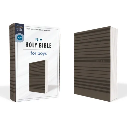 Niv, Holy Bible for Boys, Soft Touch Edition, Leathersoft, Gray, Comfort Print - Imitation Leather
