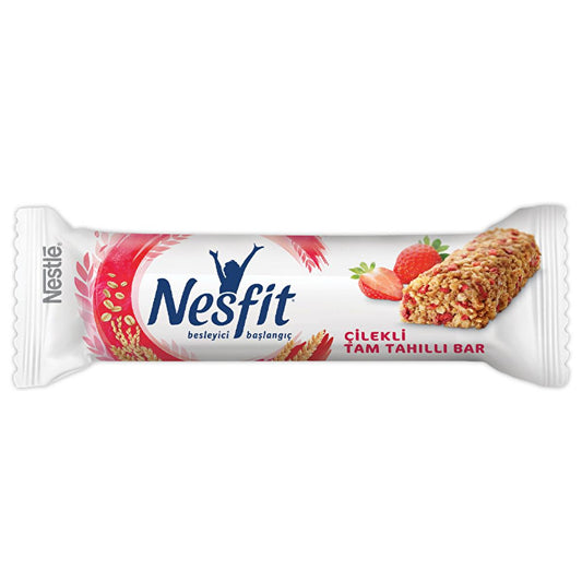 Nestle Nesfit Strawberry Whole Grain Energy Bar - Healthy Snack Rich in Calcium & Iron