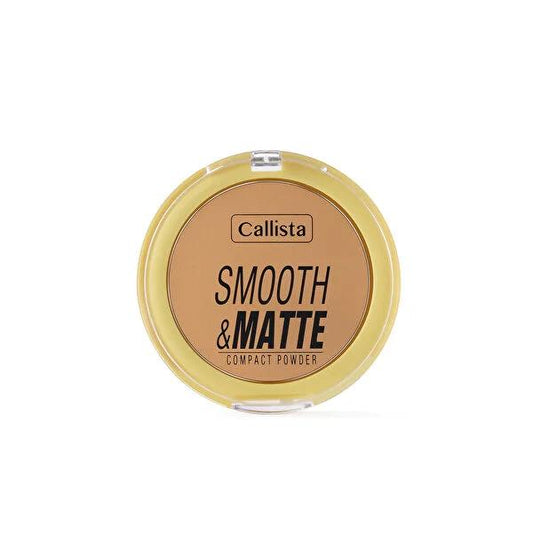 Callista Matte Compact Powder - Smooth Finish for Oily Skin, 30 Dark Honey