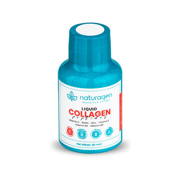 Naturagen Liquid Collagen Peptides Shots - 2500mg Type I&III Collagen, Gluten-Free, Halal Certified Anti-Aging Supplement