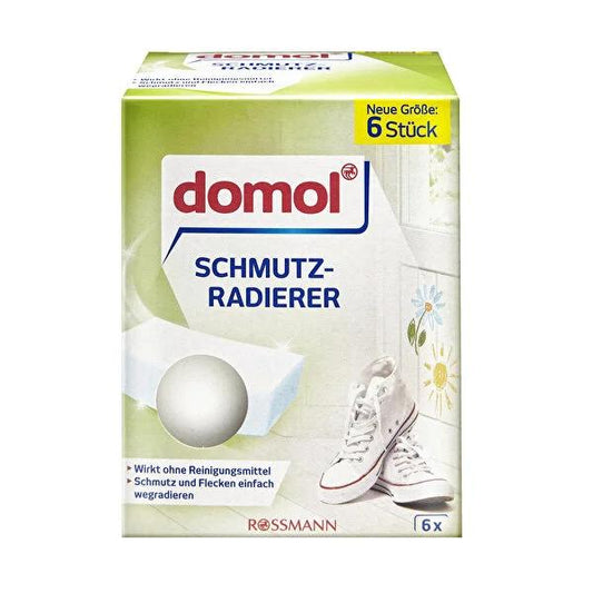 Domol Magic Cleaning Sponge 6-Pack: Effortlessly Remove Stains & Dirt on All Surfaces - Eco-Friendly & Gentle