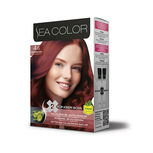 Sea Color Set Hair Dye - Long-Lasting Color with Olive Oil, 100% White Hair Coverage