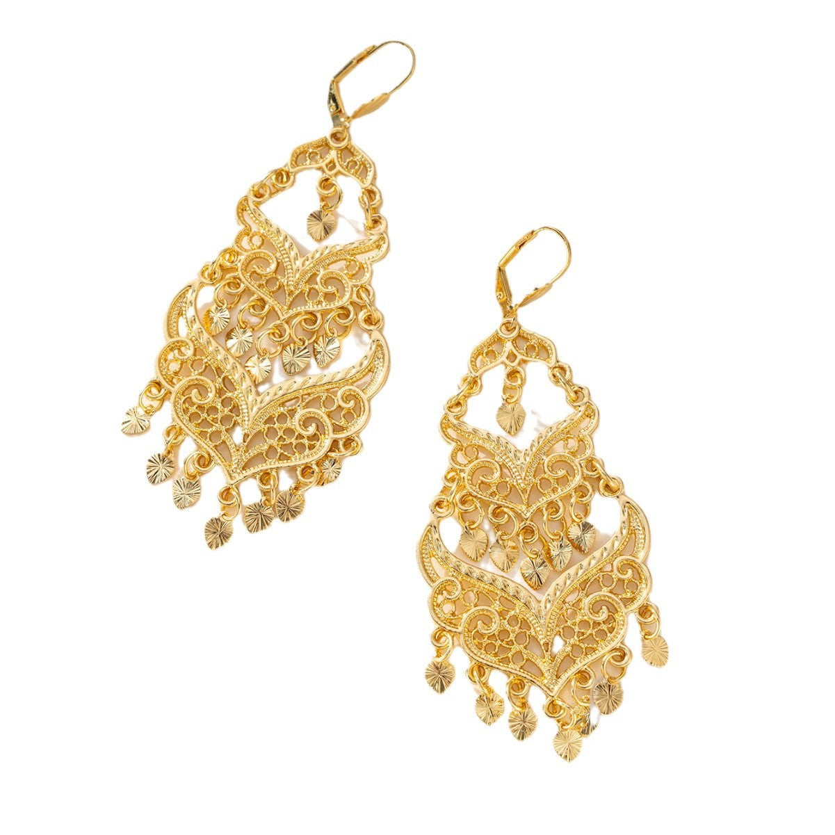 New Middle Eastern Gold-plated Heart-shaped Earrings