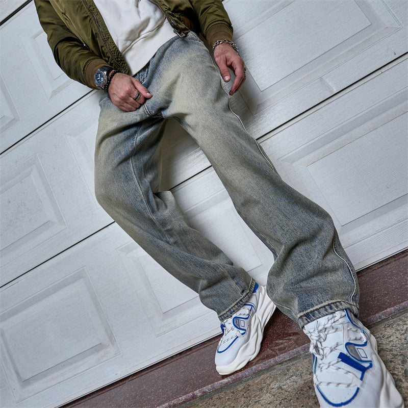 Loose-fitting Versatile Casual Blue Straight-leg Jeans