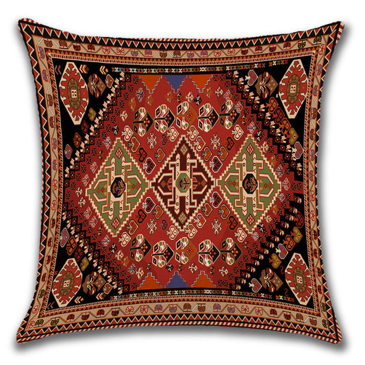 Persian-Style Ethnic Linen Cushion Cover (45x45cm)