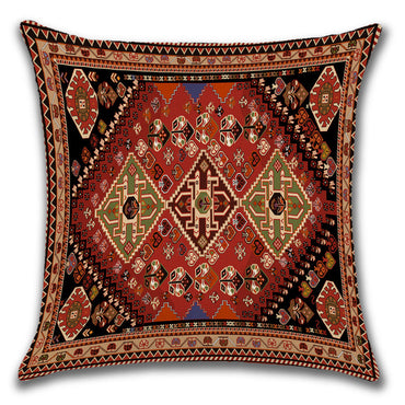 Persian-Style Ethnic Linen Cushion Cover (45x45cm)