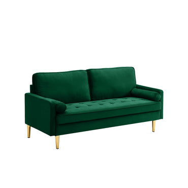Sofa Minimalist Velvet Green Metal Legs 2 Seat 65 In 800 LB
