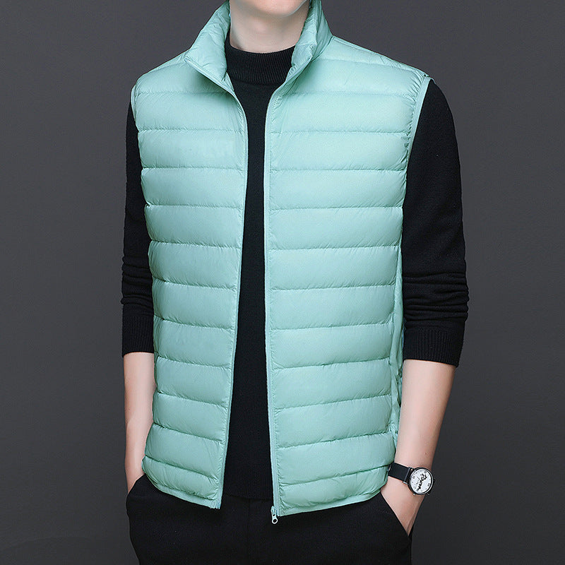 Winter Short Thermal Duck Down Lightweight Puffer Vest