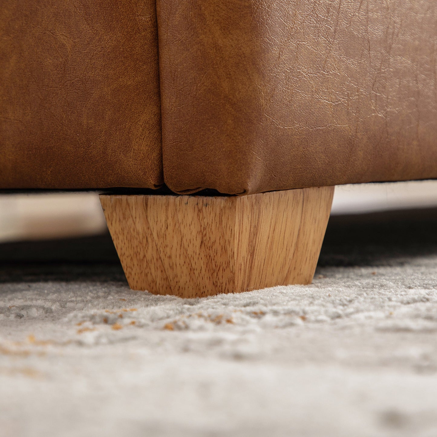 Storage Bench Tufted PU Leather Brown Flip Top 60