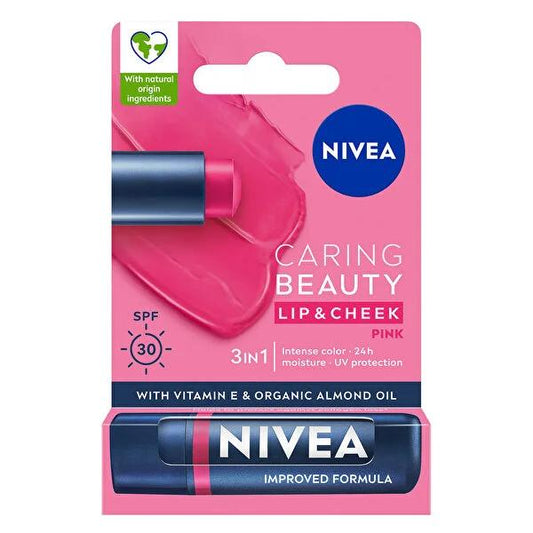 Nivea Colored Lip Care Cream - Moisturizing & Protective Lip Balm with UV Protection
