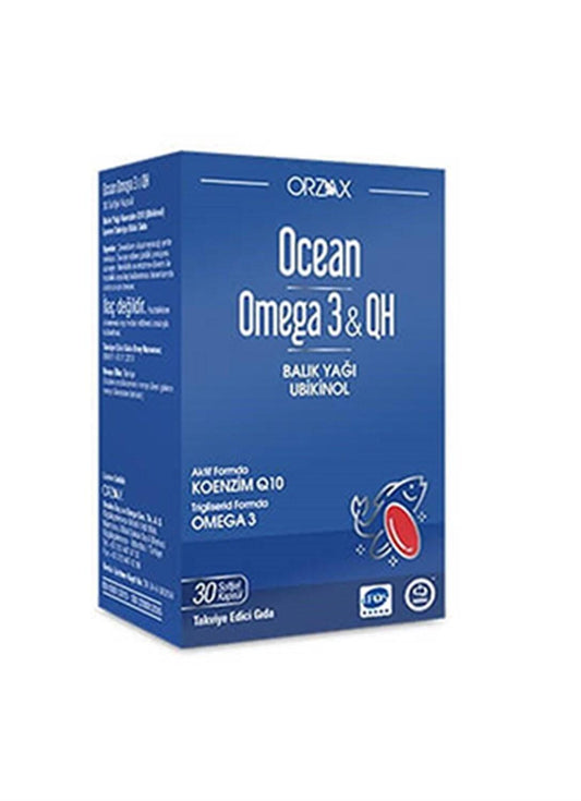Orzax Ocean Omega-3 QH with Coenzyme Q10 - 30 Capsules