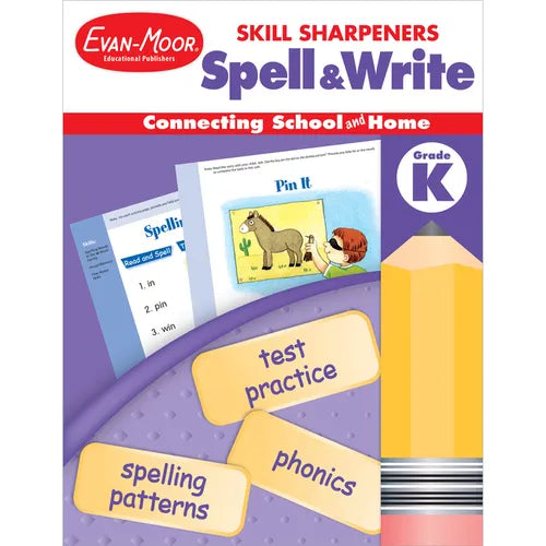 Skill Sharpeners: Spell & Write, Kindergarten Workbook - Paperback