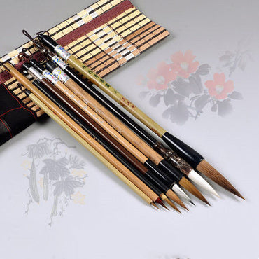 5 Piece Bamboo Chinese Traditional Calligraphy Brush Set