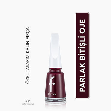 Flormar Nail Enamel Intense Pigmented Polish 306 Lost In Bordeaux | 0.27 Fl Oz
