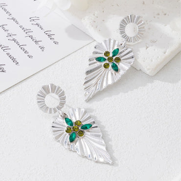 Wholesale Floral Linked Drop Earrings, New Arrival Minimalist Earrings For Women, European American Luxury High-End Light Luxury Jewelry
