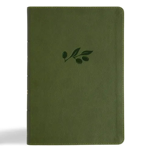 CSB Giant Print Single-Column Bible, Olive Leathertouch - Imitation Leather