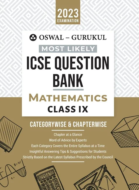 Oswal - Gurukul Mathematics Most Likely Question Bank: ICSE Class 9 For 2023 Exam - Paperback