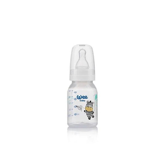 Wee Baby BPA-Free Classic Baby Bottle, 4 oz - Silicone Nipple, Anti-Spill - Newborn & Infant Feeding