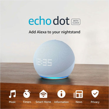 Amazon Echo Dot (5th Gen) with Clock (Refurbished)