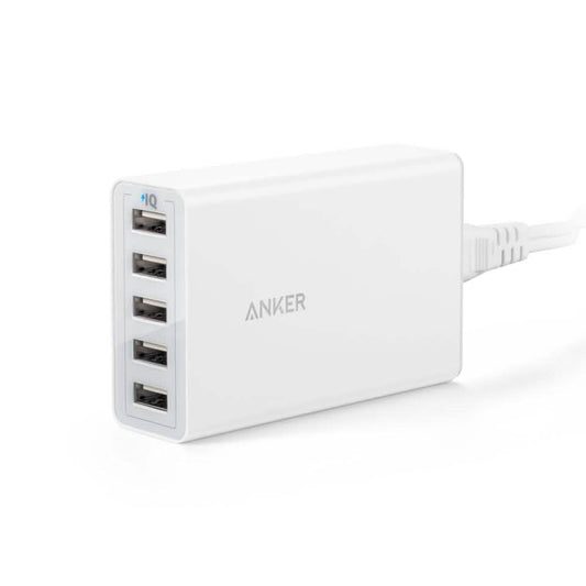 Anker PowerPort 5 40W/8A 5-Port USB Charger for Apple iPhone, iPad, Samsung Galaxy, and more (Refurbished)