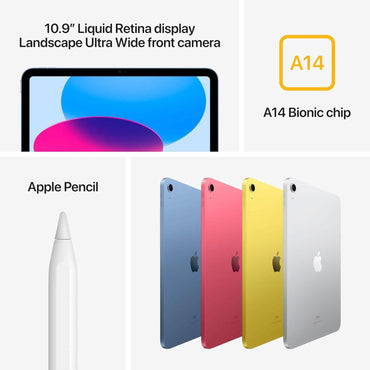 Apple iPad (10th Generation) with A14 Bionic chip 10.9-inch Liquid Retina Display 64GB Wi-Fi (Refurbished)