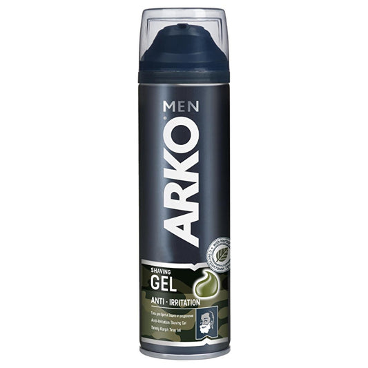 Arko Men Anti-Irritation Shaving Gel for Sensitive Skin - 200ml, Comfortable Shave for Men