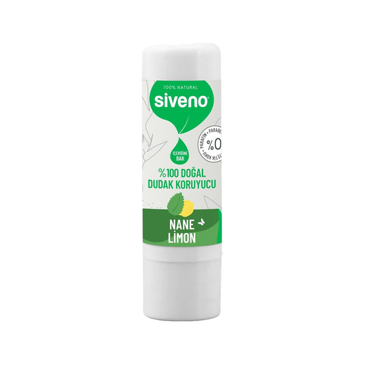 Siveno Natural Lip Care Product - Moisturizing Mint & Lemon Lip Balm for Dry Lips, 6g
