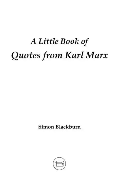 A Little Book of Quotes from Karl Marx - Paperback