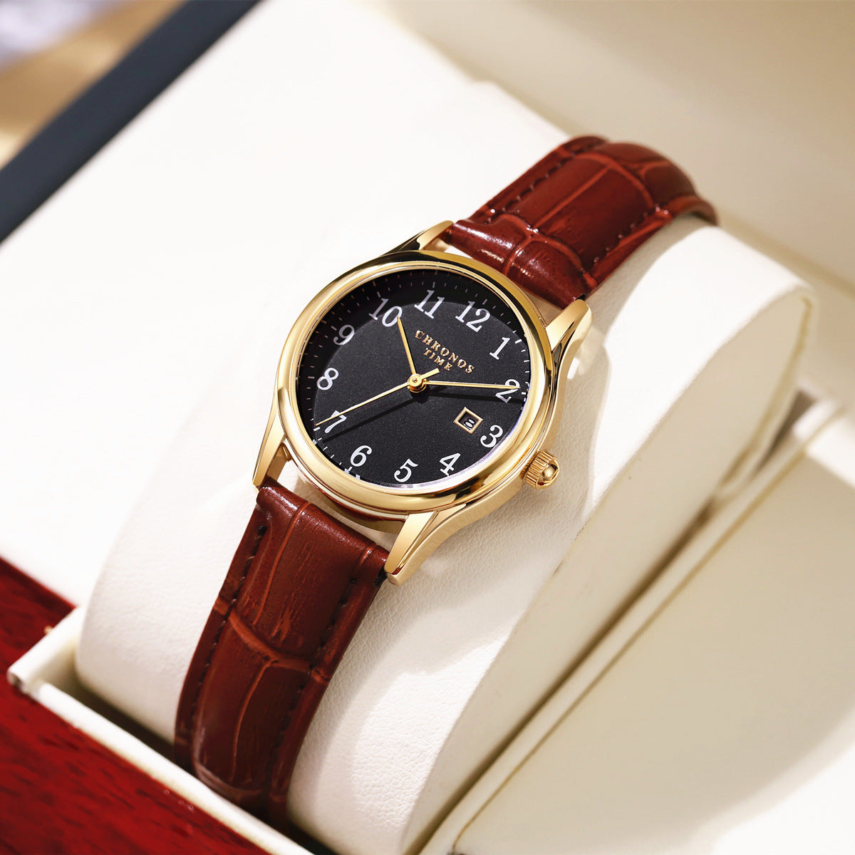 Womens Stylish And Minimalist Digital-dial Calendar Watch