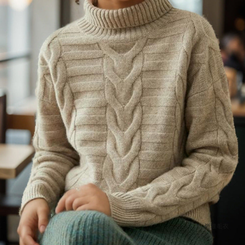 New Semi-high-neck Knit Sweater Stylish Classy And Elegant