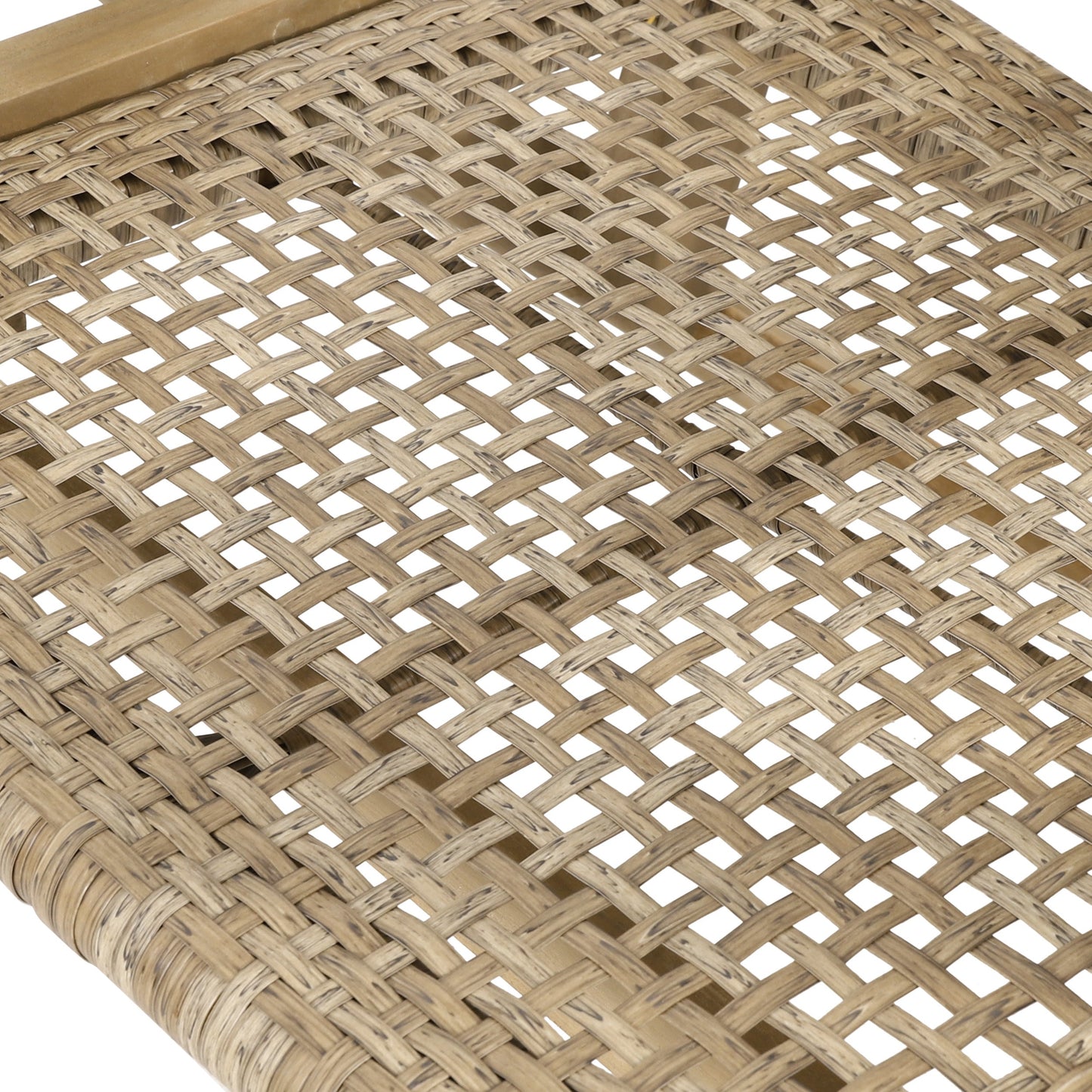 Club Chair Transitional Wicker Light Brown Acacia Frame Set of 2 24x27x28 In