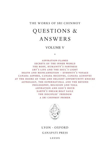 Sri Chinmoy: Answers V - Hardcover