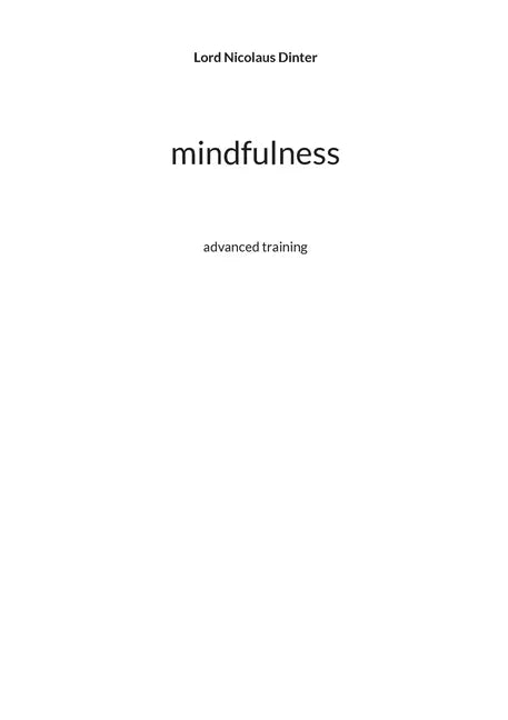 mindfulness: advanced training - Paperback
