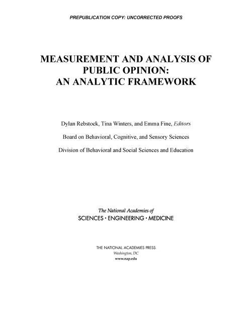 Measurement and Analysis of Public Opinion: An Analytic Framework - Paperback