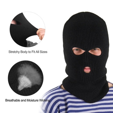 Balaclava Face Mask 3-Hole Knitted Windproof Ski Mask Full Face Cover
