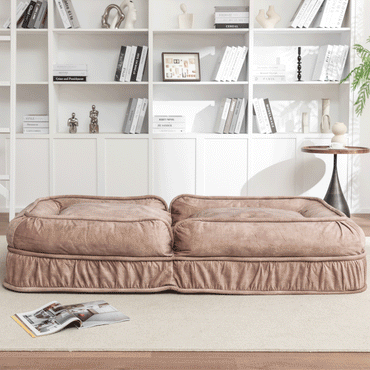 Oversized Velvet Floor Sofa Bed – 5 Adjustable Positions, Massage Pillow, 350 lb Capacity