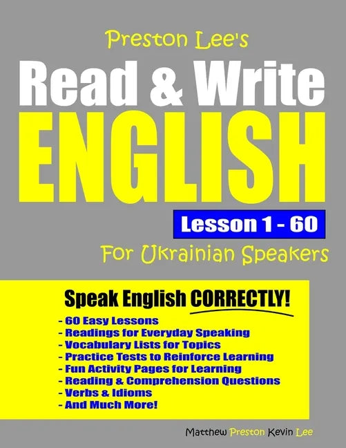 Preston Lee's Read & Write English Lesson 1 - 60 For Ukrainian Speakers - Paperback