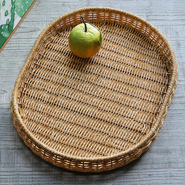 Imitation Rattan Hand-woven Japanese Fruit or Bread Tray