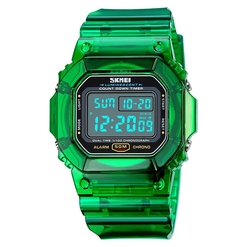 Sports Transparent Strap Multi-function Electronic Watch