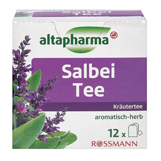 Altapharma Gluten-Free Sage Herbal Tea, 12-Pack - Vegan, Lactose-Free, Aroma-Sealed Tea Bags
